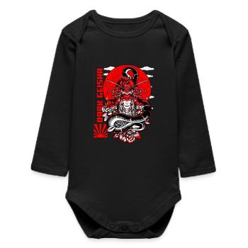 Dark Geisha Japanese Artwork - Baby Organic Long-Sleeved Bodysuit - black - Front