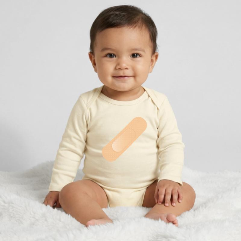 Un dispositif simple de fixation comme élément de conception Body bébé manches longues biologique