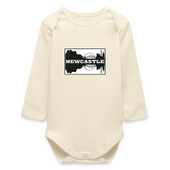 Newcastle England Travel Souvenir Skyline Silhouet - Baby Organic Long-Sleeved Bodysuit - soft Ecru - Front
