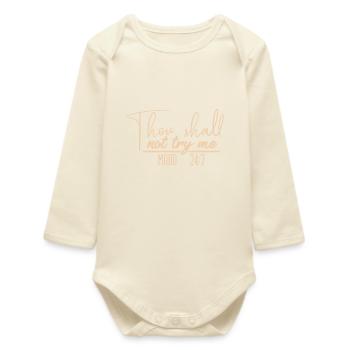 Funny Sarcastic Quote, funny, quotes, sarcastic, s - Baby Organic Long-Sleeved Bodysuit - soft Ecru - Front
