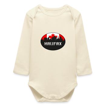 Halifax Canada Skyline Silhouette Drapeau canadien Tr - Body bébé manches longues biologique - écru doux - Devant