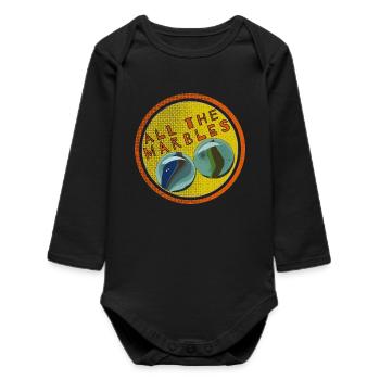 All The Marbles - Baby Organic Long-Sleeved Bodysuit - black - Front