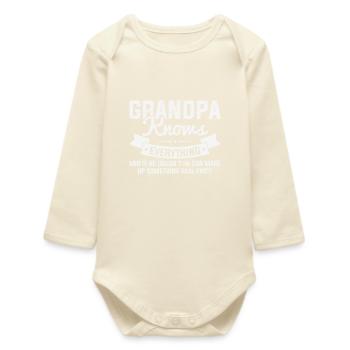 Grand-père sait tout fête des pères - Body bébé manches longues biologique - écru doux - Devant