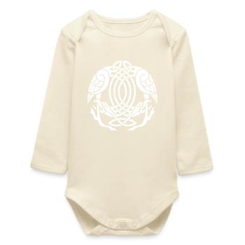 Aigle celte blanc - Body bébé manches longues biologique - écru doux - Devant
