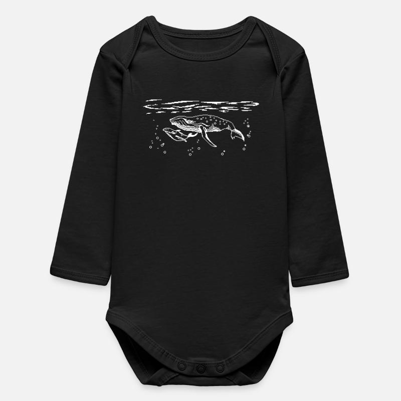 Bit Wale - Baby Organic Langarmbody - Schwarz