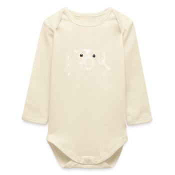 Dog - Baby Organic Long-Sleeved Bodysuit - soft Ecru - Front