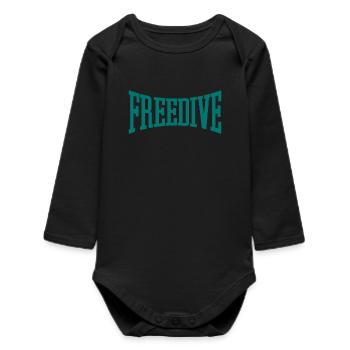 Freedive - Gift for Freedivers - Apnea Freediving - Baby Organic Long-Sleeved Bodysuit - black - Front