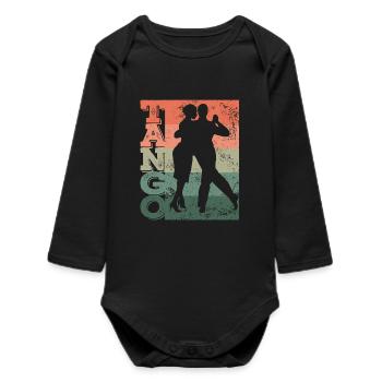 Tango Argentino Retro Vintage Tango Vals Dance - Baby Organic Langarmbody - Schwarz - Vorne