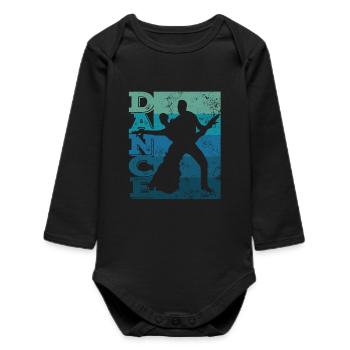 Latin American Dance Couple Vintage - Baby Organic Long-Sleeved Bodysuit - black - Front