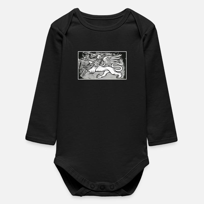 Ein Greif in grau - Baby Organic Langarmbody - Schwarz