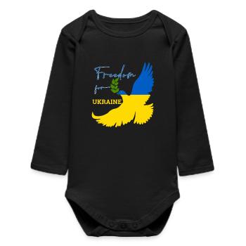 Freedom for Ukraine - Baby Organic Long-Sleeved Bodysuit - black - Front