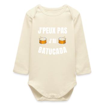 batucada, Brésil, tambour, percussion - Body bébé manches longues biologique - écru doux - Devant