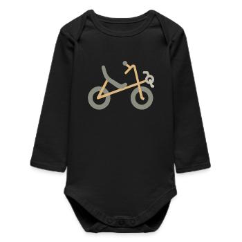 Vélo couché - Body bébé manches longues biologique - noir - Devant