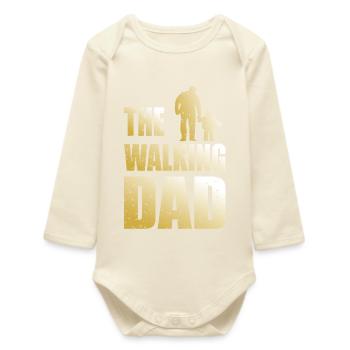 The Walking Dad - Baby Organic Long-Sleeved Bodysuit - soft Ecru - Front