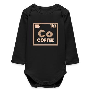 Koffein Kaffee Spruch Kaffeetasse Kaffeeliebhaber - Baby Organic Langarmbody - Schwarz - Vorne
