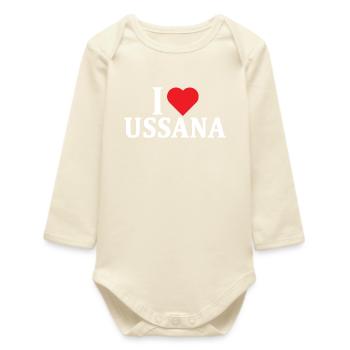 t-shirt Io amo Ussana t-shirt Sardegna - Baby Organic Long-Sleeved Bodysuit - soft Ecru - Front