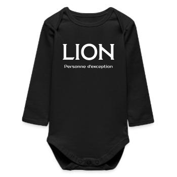 Lion - Personne d'exception - Body bébé manches longues biologique - noir - Devant