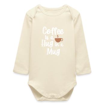 Koffein Kaffee Statement Kaffeetasse Kaffeetrinker - Baby Organic Langarmbody - Natur - Vorne