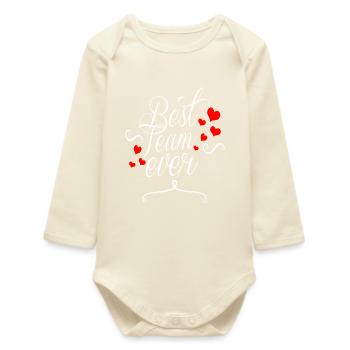 Best Team Ever - Baby Organic Long-Sleeved Bodysuit - soft Ecru - Front
