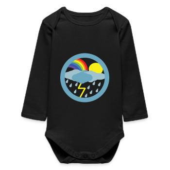 Nach dem Regen kommt der Sonnenschein - Baby Organic Langarmbody - Schwarz - Vorne