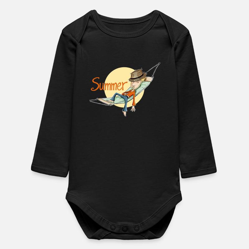 buzzer - Baby Organic Long-Sleeved Bodysuit - black