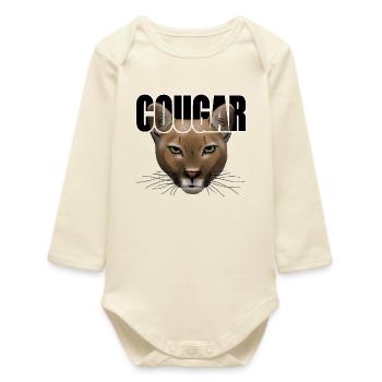 Cougar script R6Z - Baby Organic Long-Sleeved Bodysuit - soft Ecru - Front