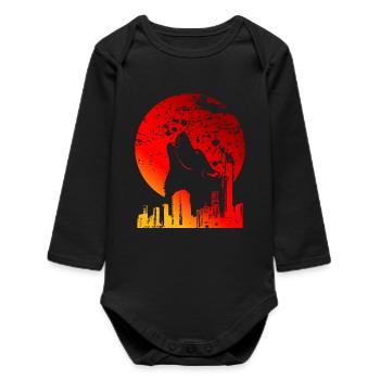 | LUNE DE SANG CADEAUX DE PLEINE LUNE ROUGE - Body bébé manches longues biologique - noir - Devant
