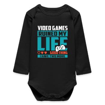 Gamer Extra Life - Body bébé manches longues biologique - noir - Devant