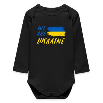 Wir sind Ukraine - Baby Organic Langarmbody - Schwarz - Vorne