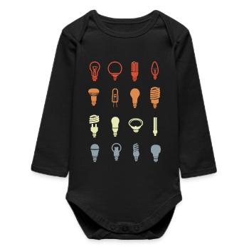 Light bulb sockets - Baby Organic Long-Sleeved Bodysuit - black - Front