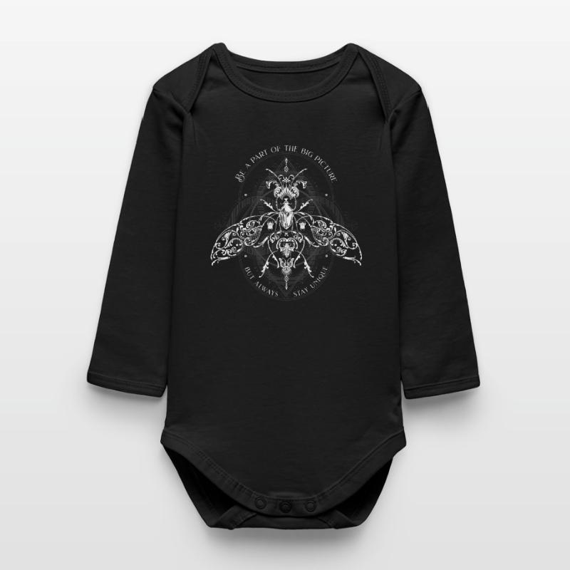 Insects Psychedelic Bug Pattern Baby Organic Long-Sleeved Bodysuit