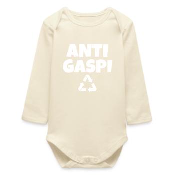 anti-gaspi, anti-gaspillage, recycler - Body bébé manches longues biologique - écru doux - Devant