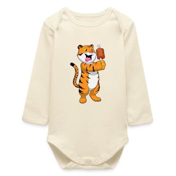 Viande de tigre - Body bébé manches longues biologique - écru doux - Devant