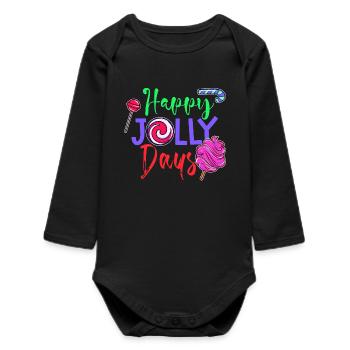 Delicious Dessert Candy Statement Sweets - Baby Organic Long-Sleeved Bodysuit - black - Front