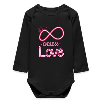 eternal love symbol - Baby Organic Long-Sleeved Bodysuit - black - Front