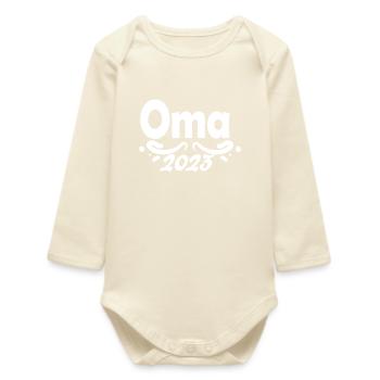 Oma 2023 Schwangerschaft verkünden - Baby Organic Langarmbody - Natur - Vorne