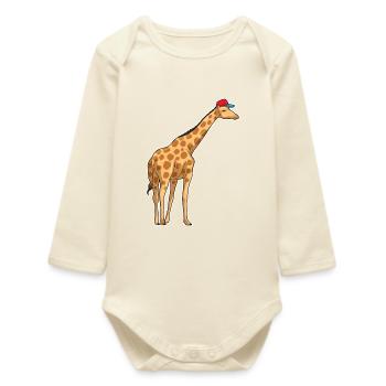 École des Élèves Giraffe Cap - Body bébé manches longues biologique - écru doux - Devant