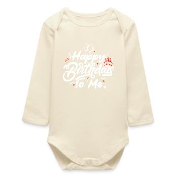 Scénario Joyeux Anniversaire à Moi - Body bébé manches longues biologique - écru doux - Devant