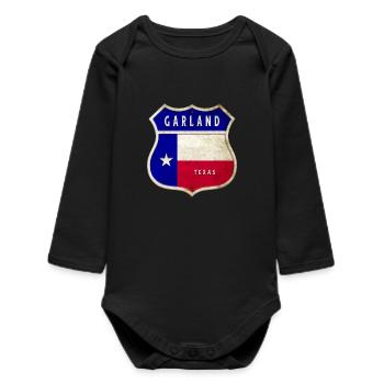 Motif du drapeau du Texas Guirland. - Body bébé manches longues biologique - noir - Devant