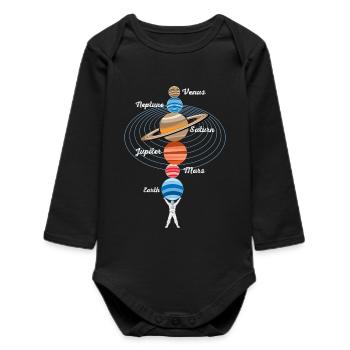Astronaute fort - Body bébé manches longues biologique - noir - Devant