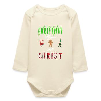 Noël commence avec Christ - Body bébé manches longues biologique - écru doux - Devant