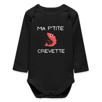 crevette, ma petite crevette - Body bébé manches longues biologique - noir - Devant