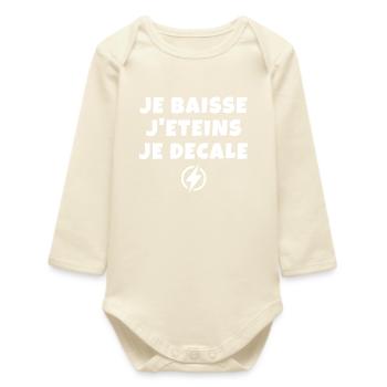 économie d'énergie, sauvez la planète, écologie - Body bébé manches longues biologique - écru doux - Devant