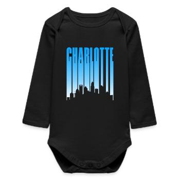 Charlotte Caroline du Nord Skyline - Body bébé manches longues biologique - noir - Devant