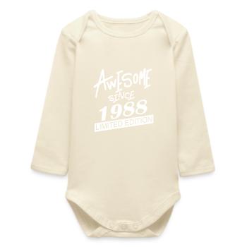 1988 - Born 1988 - Fantastic since 1988 - Baby Organic Long-Sleeved Bodysuit - soft Ecru - Front