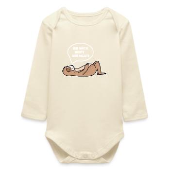 Sloth Lazy Animal Jungle Dweller Statement Zoo - Baby Organic Long-Sleeved Bodysuit - soft Ecru - Front
