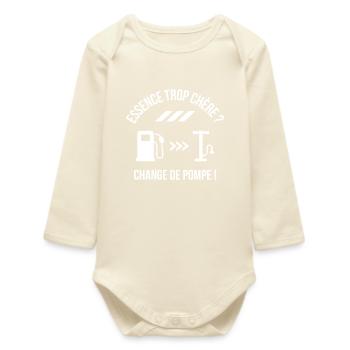 vélo, cycliste, fan de cyclisme - Body bébé manches longues biologique - écru doux - Devant