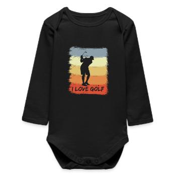 Golf Enthusiast - Baby Organic Langarmbody - Schwarz - Vorne