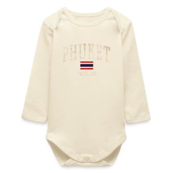 Phuket Thailand Vintage-Logo - Baby Organic Langarmbody - Natur - Vorne