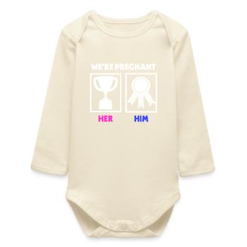 Elternteil Schwangerschaft Statement Schwanger - Baby Organic Langarmbody - Natur - Vorne